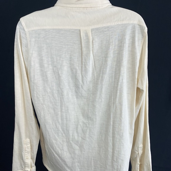 J. Crew Mens Shirt Large Garment Dyed Harbor Baywood Ivory Slub Cotton Collared - Picture 5 of 10